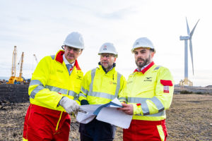 SGN CEO Mark Wild OBE with Altrad Babcock Executive Vice President of Operations Andy Colquhoun and Altrad Babcock Hydrogen Development Lead Stephen Cunniffe