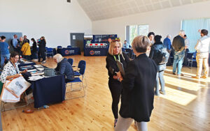 Attendees and project team members at the H100 Fife roadworks information event